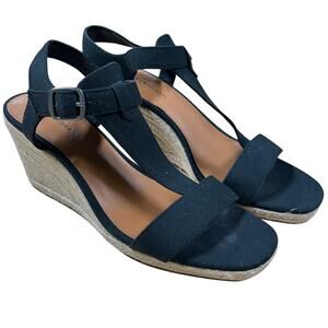Lucky Brand Women's Millinda Wedge Platform Sandal Navy Blue Size 10M NWOB